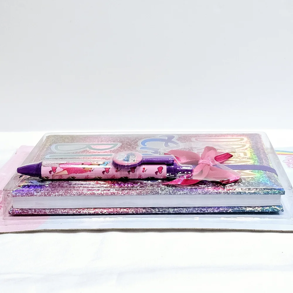 Jojo Girls Dream Journal Diary Set Iridescent Holographic Psychedelic Rainbow